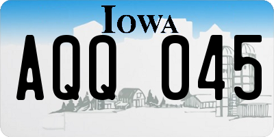 IA license plate AQQ045