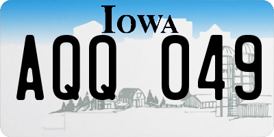 IA license plate AQQ049