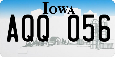 IA license plate AQQ056