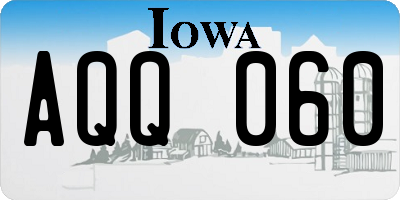 IA license plate AQQ060