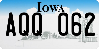 IA license plate AQQ062