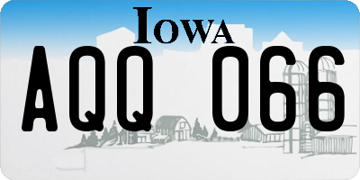 IA license plate AQQ066