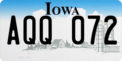 IA license plate AQQ072