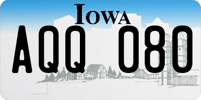 IA license plate AQQ080