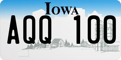 IA license plate AQQ100