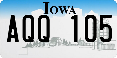 IA license plate AQQ105