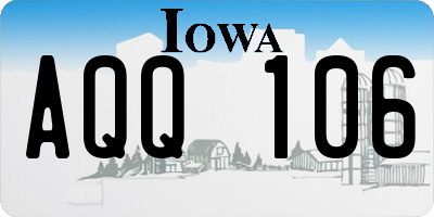 IA license plate AQQ106