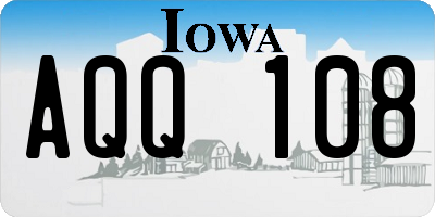 IA license plate AQQ108