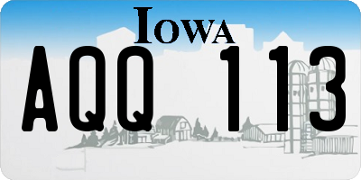 IA license plate AQQ113