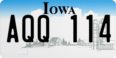 IA license plate AQQ114