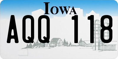 IA license plate AQQ118
