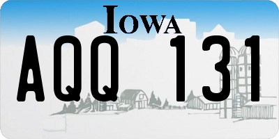 IA license plate AQQ131