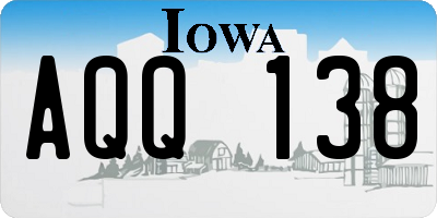 IA license plate AQQ138