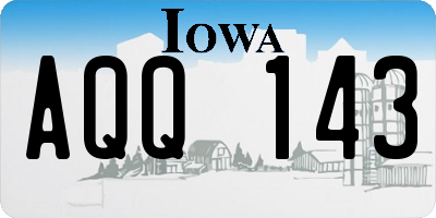 IA license plate AQQ143
