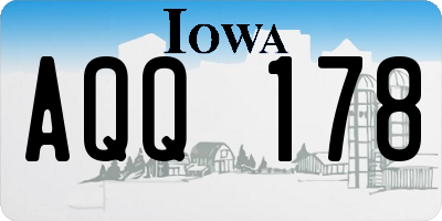 IA license plate AQQ178