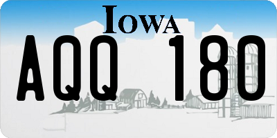 IA license plate AQQ180