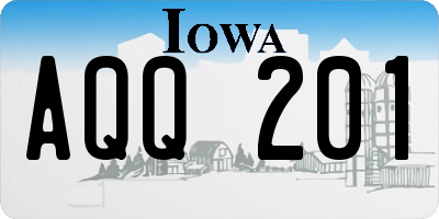 IA license plate AQQ201