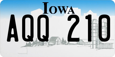 IA license plate AQQ210