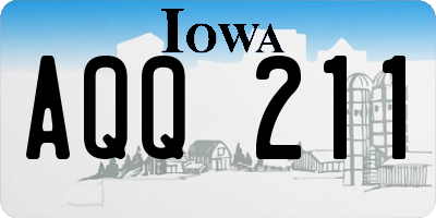 IA license plate AQQ211