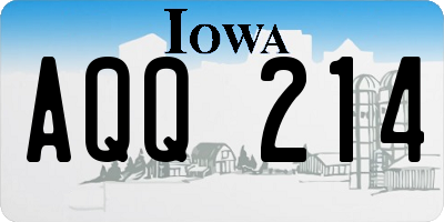 IA license plate AQQ214