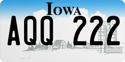 IA license plate AQQ222
