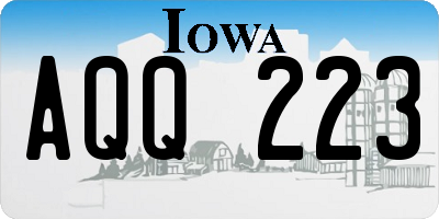 IA license plate AQQ223