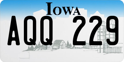 IA license plate AQQ229