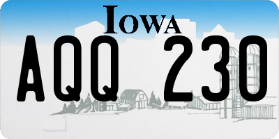 IA license plate AQQ230