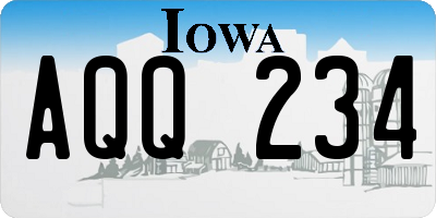 IA license plate AQQ234