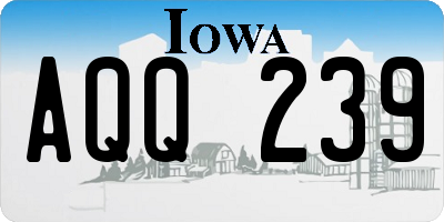 IA license plate AQQ239