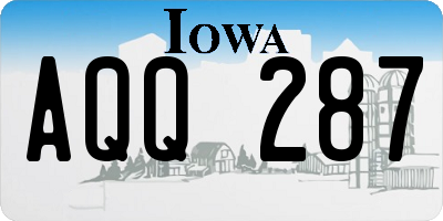 IA license plate AQQ287