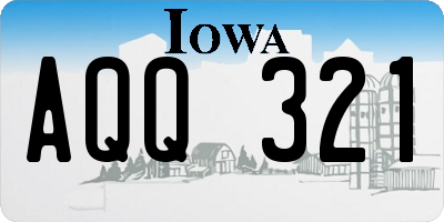 IA license plate AQQ321