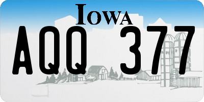 IA license plate AQQ377