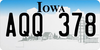 IA license plate AQQ378