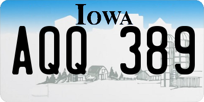 IA license plate AQQ389