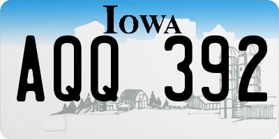 IA license plate AQQ392