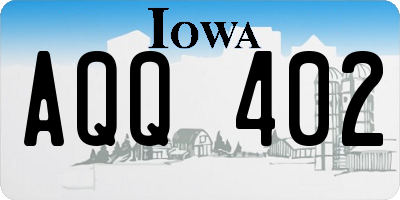 IA license plate AQQ402