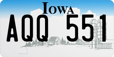 IA license plate AQQ551