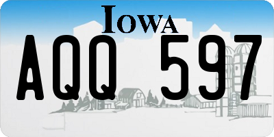 IA license plate AQQ597