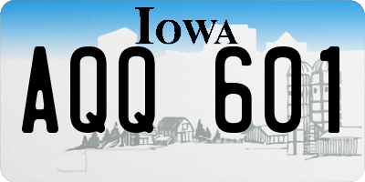 IA license plate AQQ601