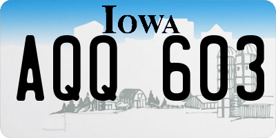 IA license plate AQQ603