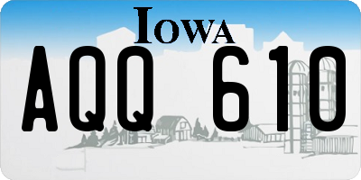 IA license plate AQQ610