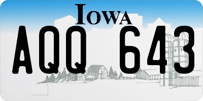 IA license plate AQQ643