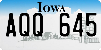 IA license plate AQQ645