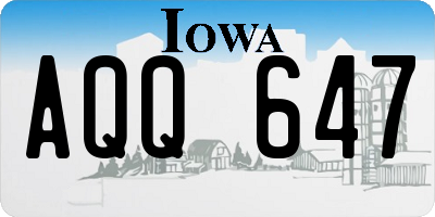 IA license plate AQQ647