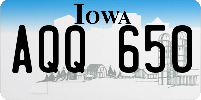 IA license plate AQQ650