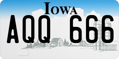 IA license plate AQQ666