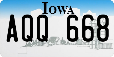 IA license plate AQQ668