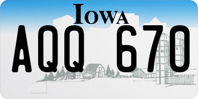 IA license plate AQQ670