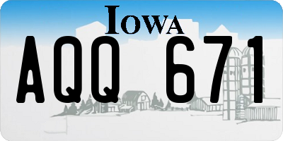 IA license plate AQQ671